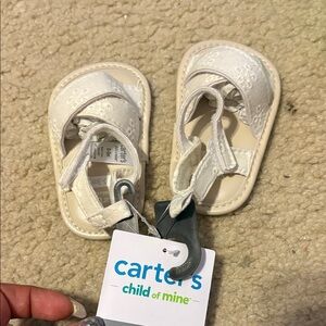 Carter's Child of Mine Cream Baby Sandals